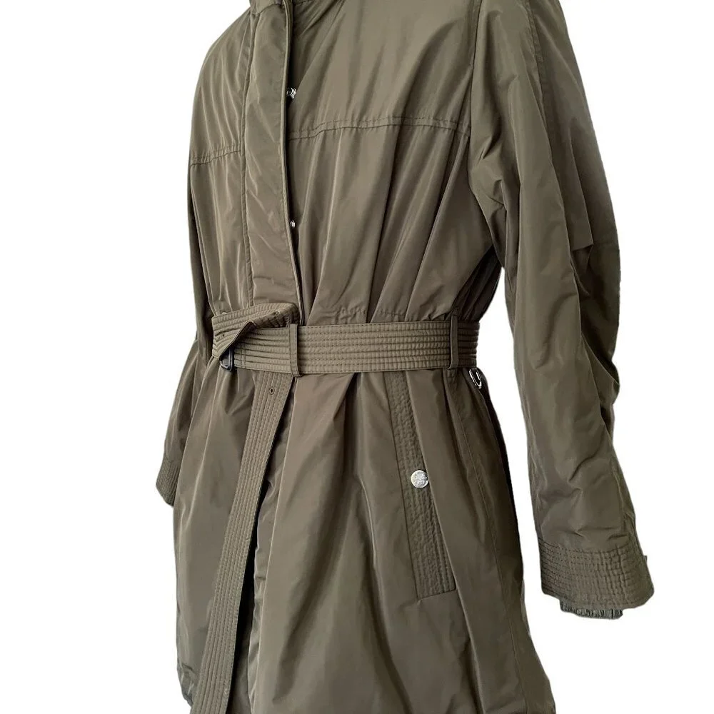 BURBERRY Portobello Women's Parka Hooded Jacket - 10 US Dark Olive - Picture 5 of 16